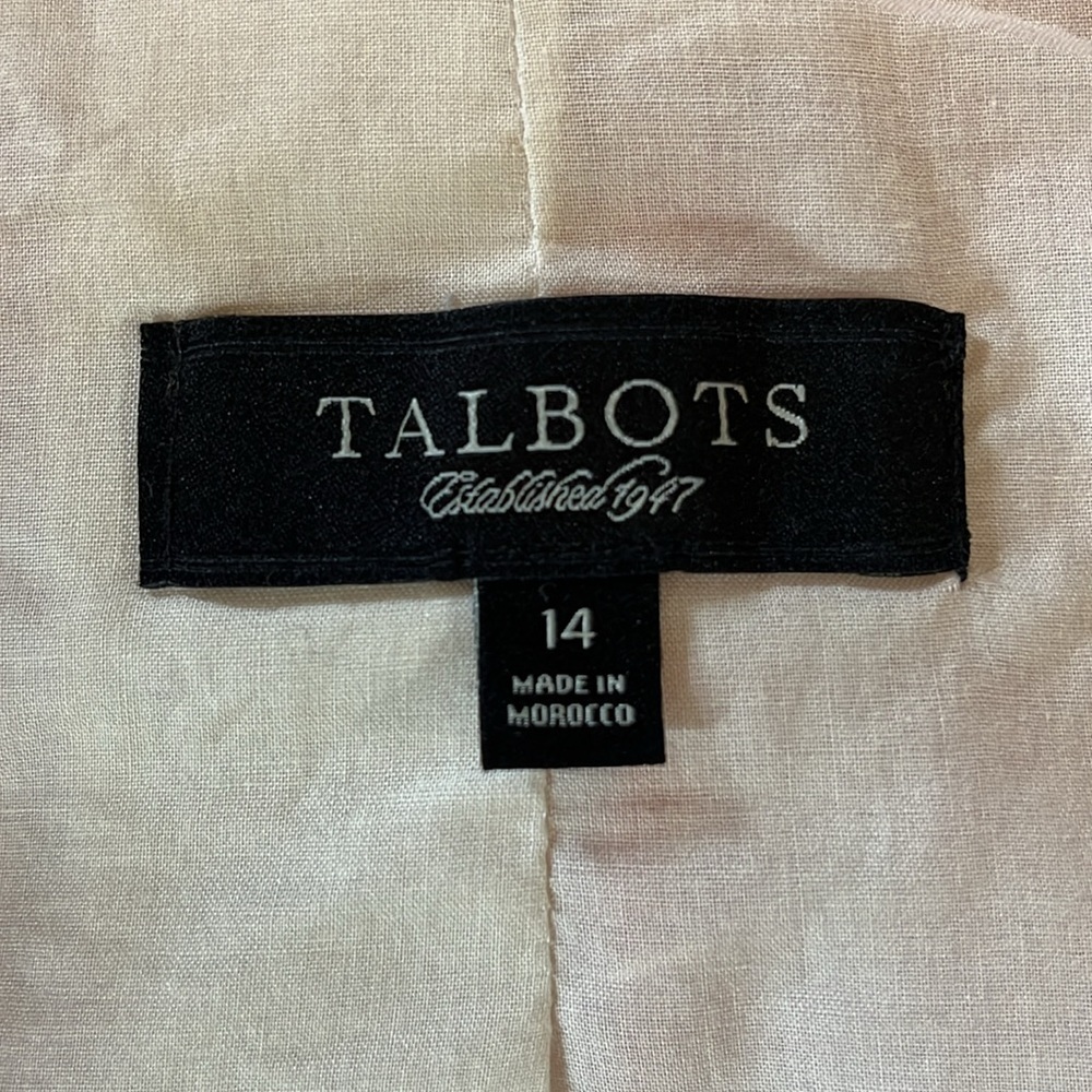 Talbots Orange,Pink & Cream Tweed Open Blazer w/pockets & Cropped Length Size 14 - Picture 6 of 17